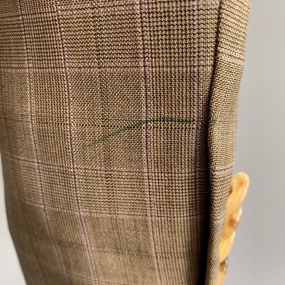 DUNCAN QUINN Chest Size 40 Brown light brown & purple Tartan Wool 32 31 Suit - Picture 12 of 12